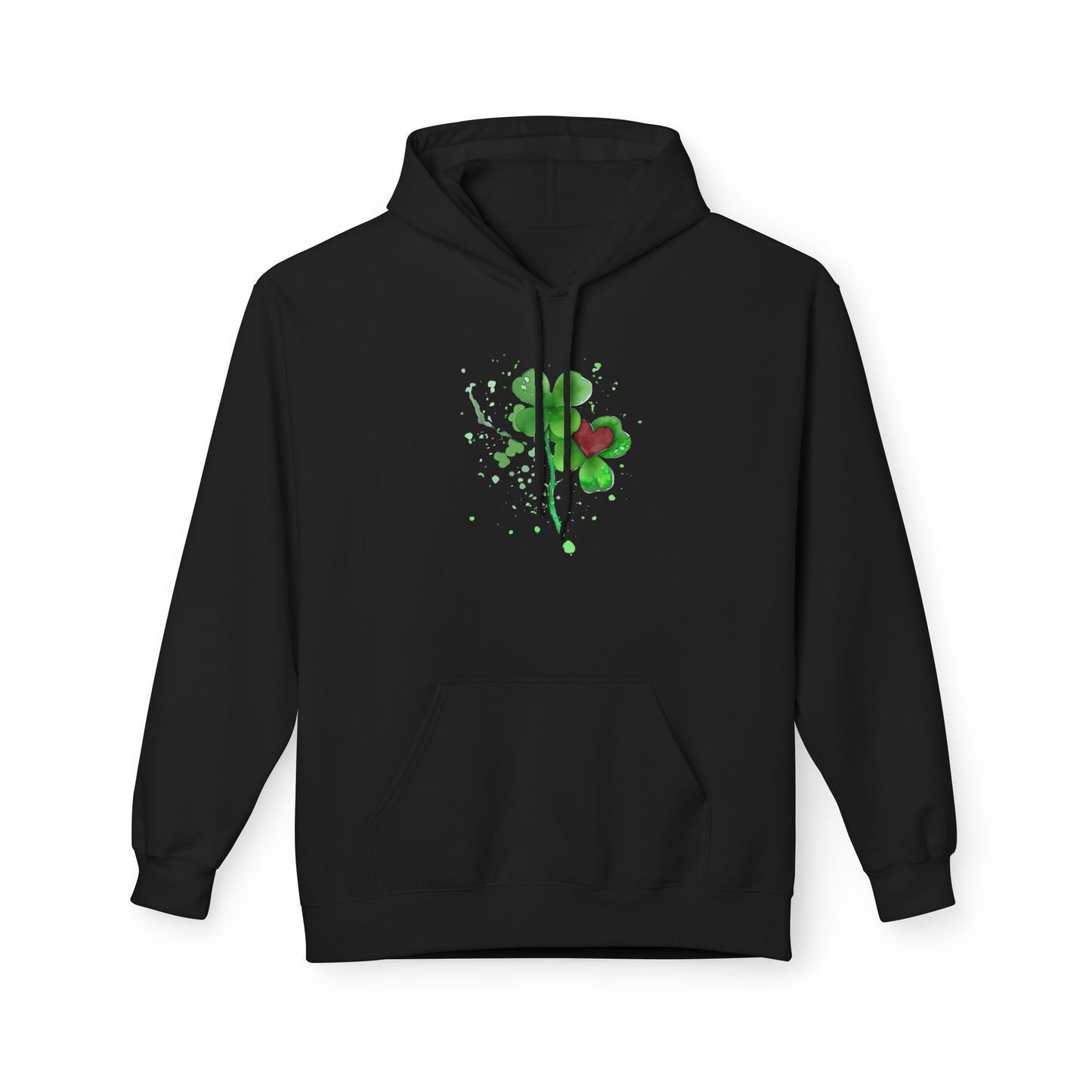 Lucky Heart Clover Watercolor Hoodie | Eco-Limited