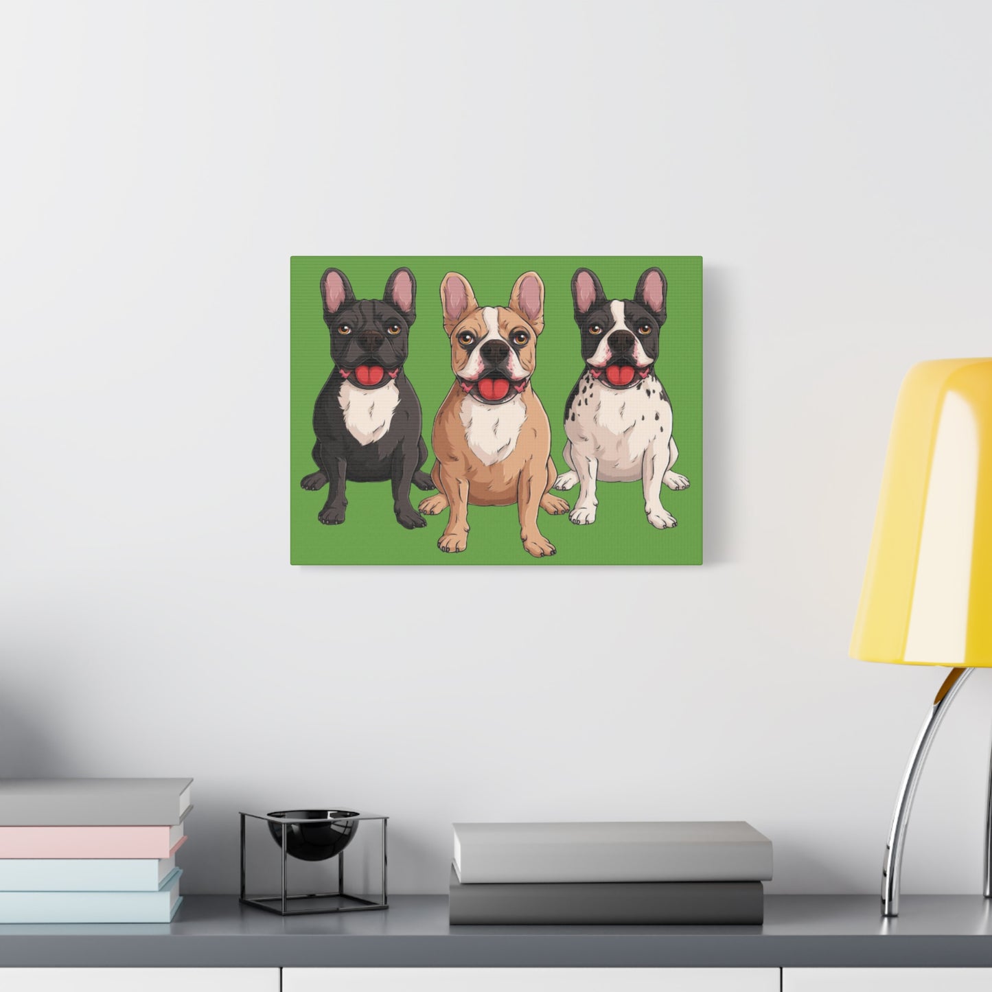 French Bulldog Trio Canvas Wall Art|Eco-Friendly - Limited