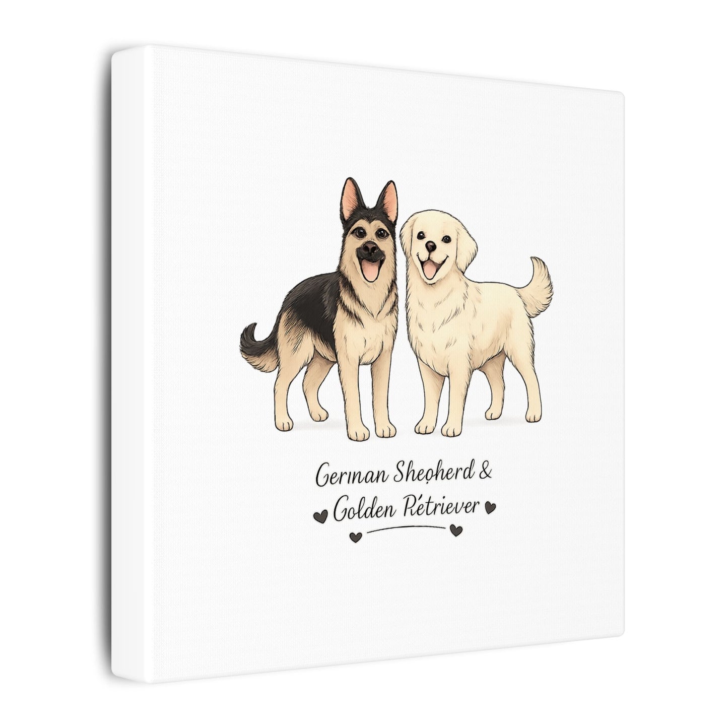 German Shepherd & Golden Retriever Canvas Wall Art