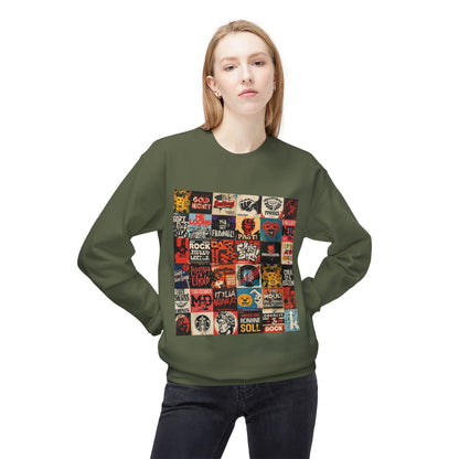 Vintage Rock Poster Collage Sweatshirt | Eco-Limited