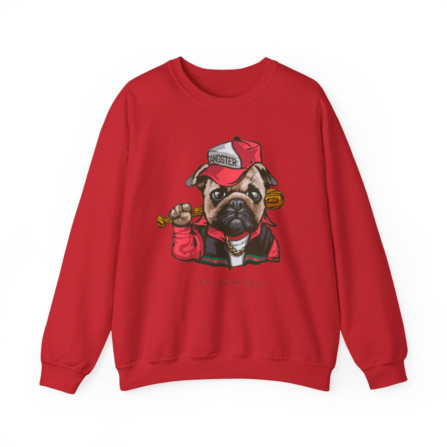Gangster Pug Graphic Sweater | Eco-Limited