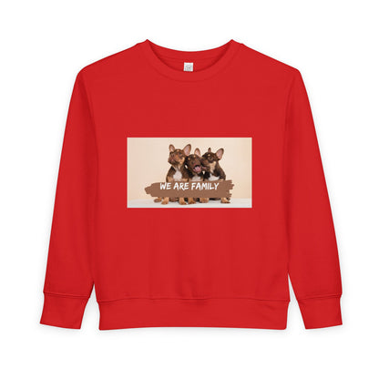 Cute Puppy 'We Are Family' Graphic Pullover