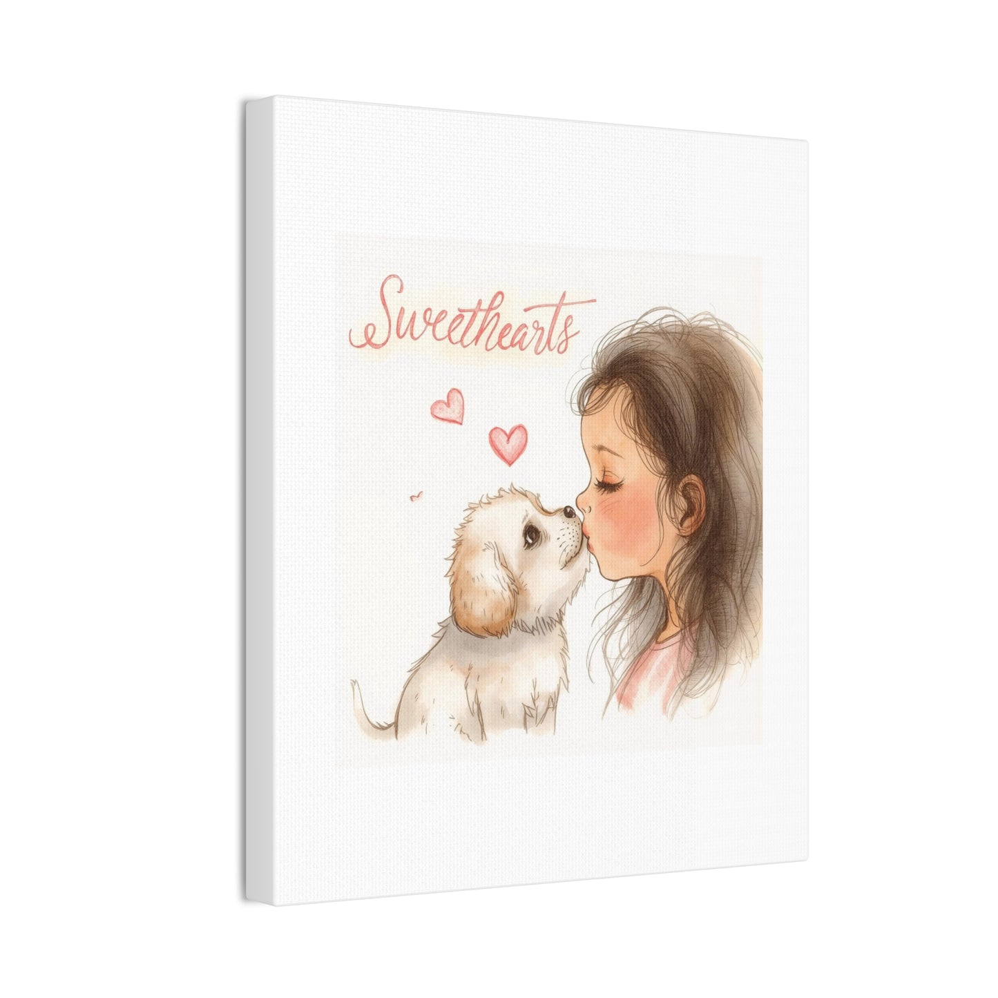 Sweethearts – Child &amp; Puppy Love Canvas | Eco-Limited
