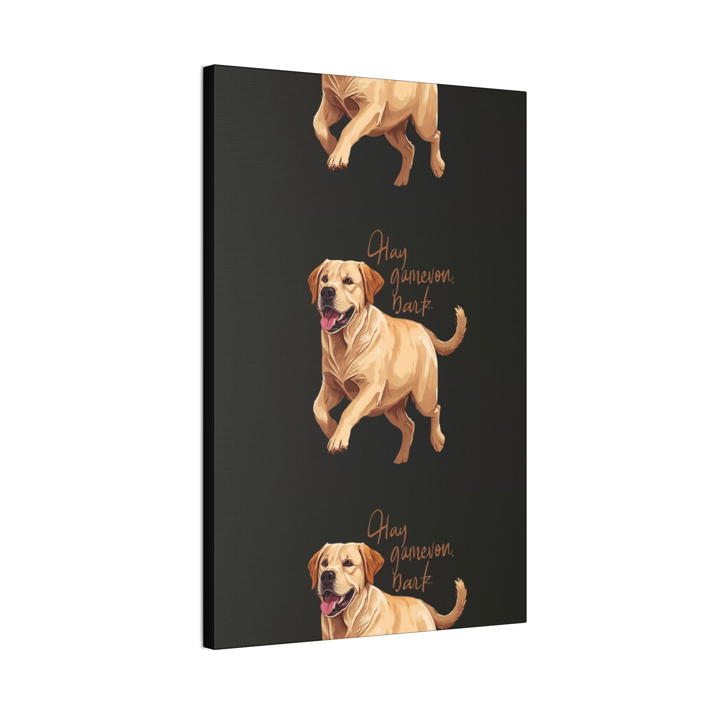 Happy Gamelon Bark Dog Canvas Wall Art | Eco-Limited