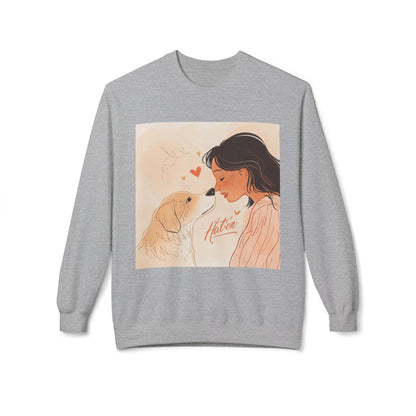 Heartfelt Dog Love Illustration Crewneck | Eco-Friendly - Limited