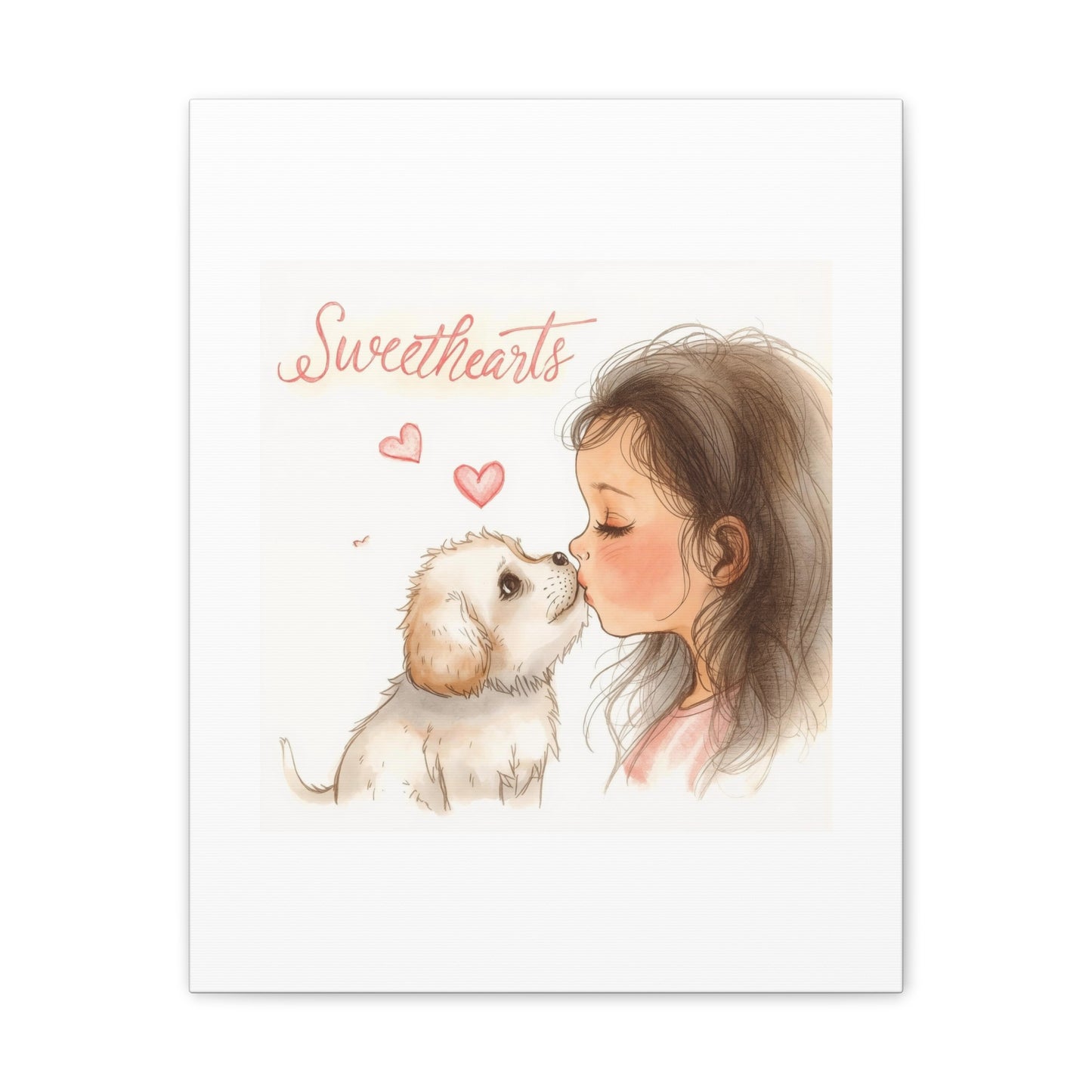 Sweethearts – Child &amp; Puppy Love Canvas | Eco-Limited