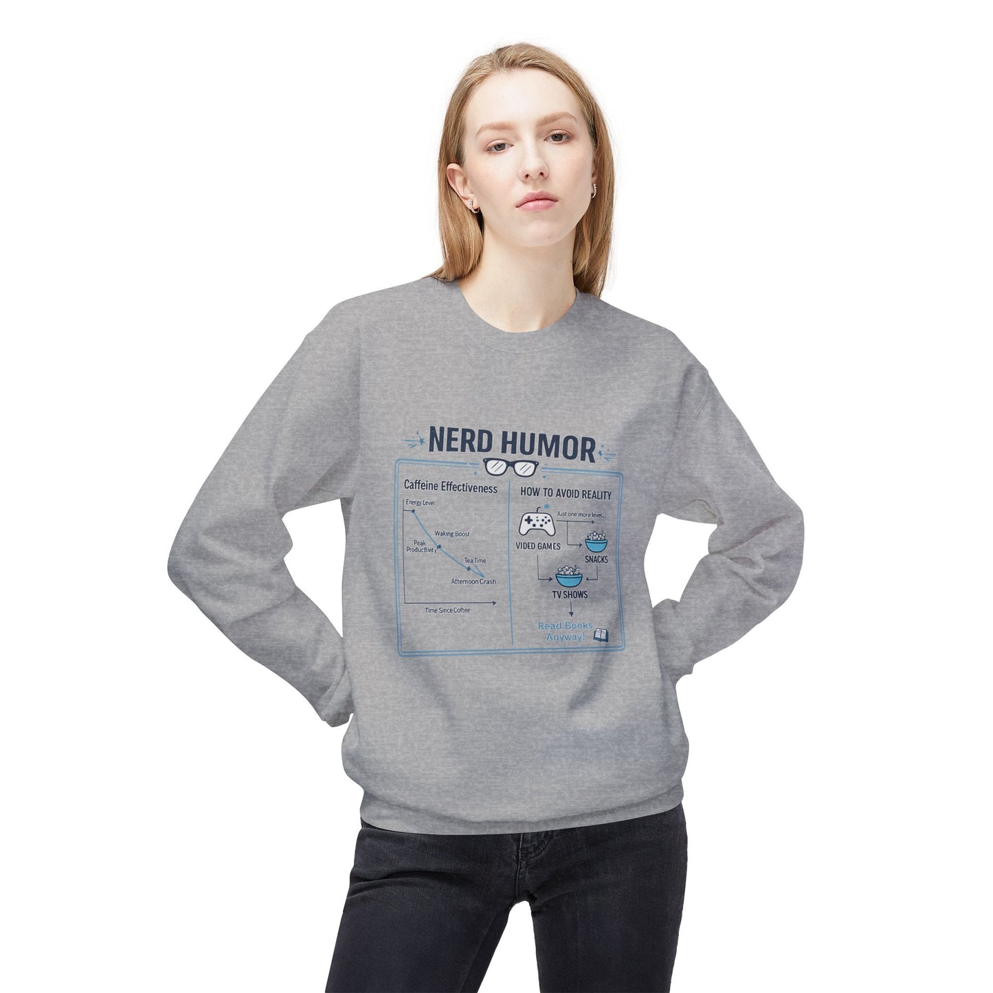 Nerd Humor Caffeine Chart Crewneck Sweatshirt | Eco-Limited