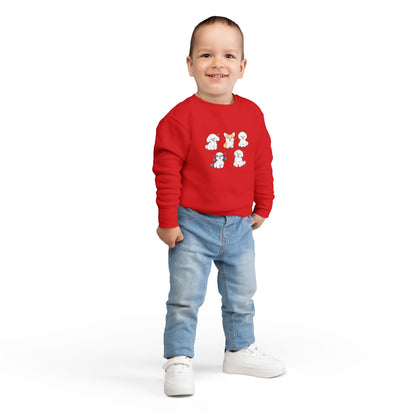 Cute Cartoon Puppies Crewneck for Kids