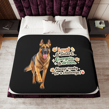 German Shepherd Character Statement Blanket | Eco-Limited