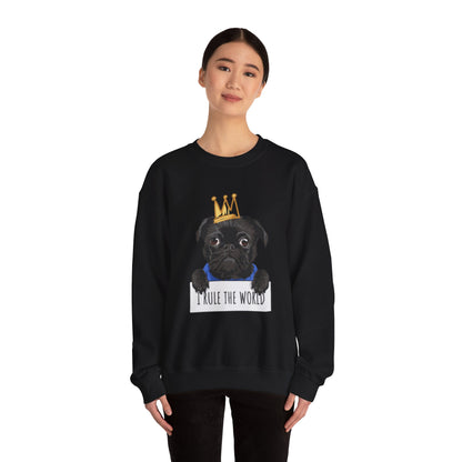 I Rule the World Pug Sweatshirt | Eco-Limited