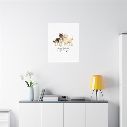 German Shepherd & Golden Retriever Canvas Wall Art