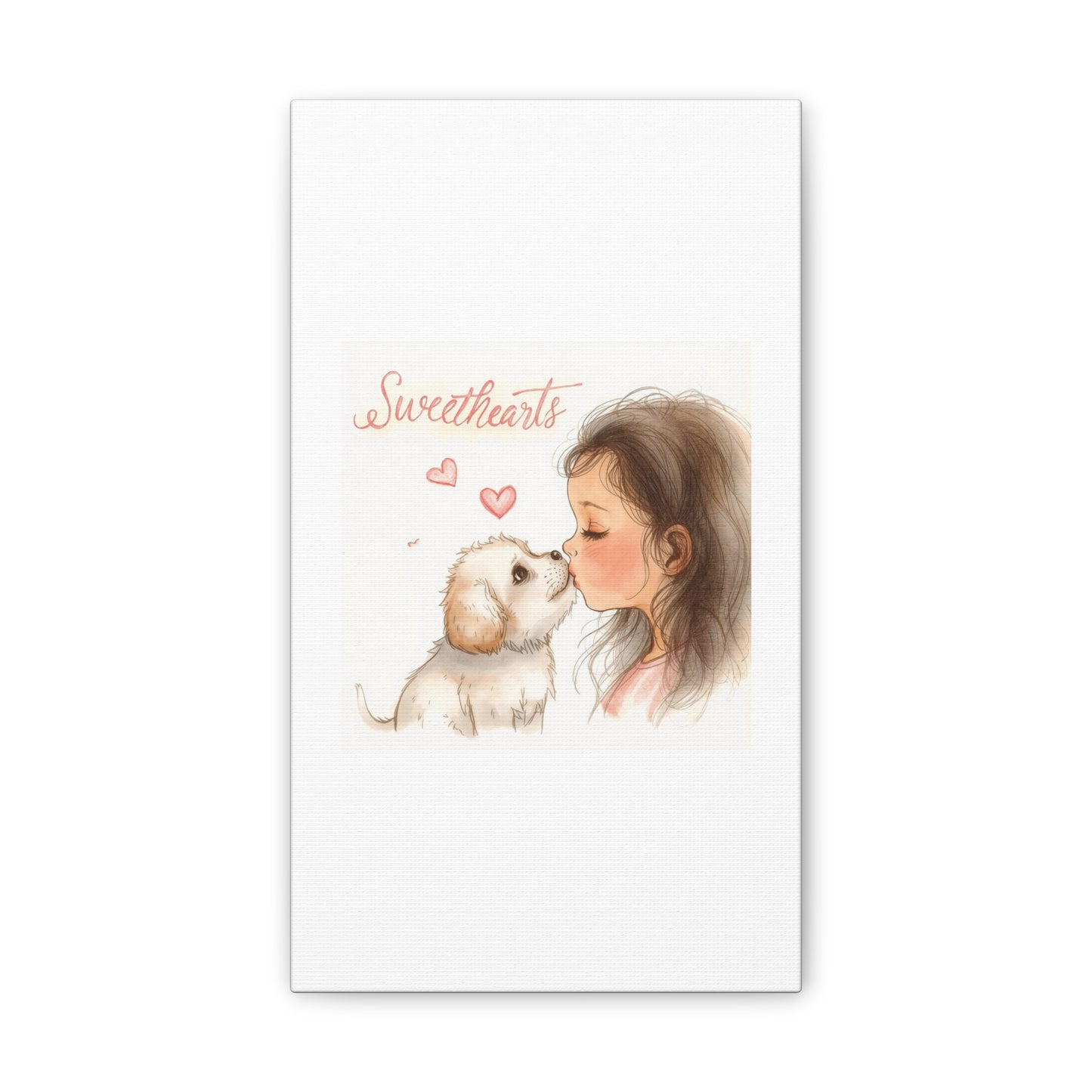 Sweethearts – Child &amp; Puppy Love Canvas | Eco-Limited