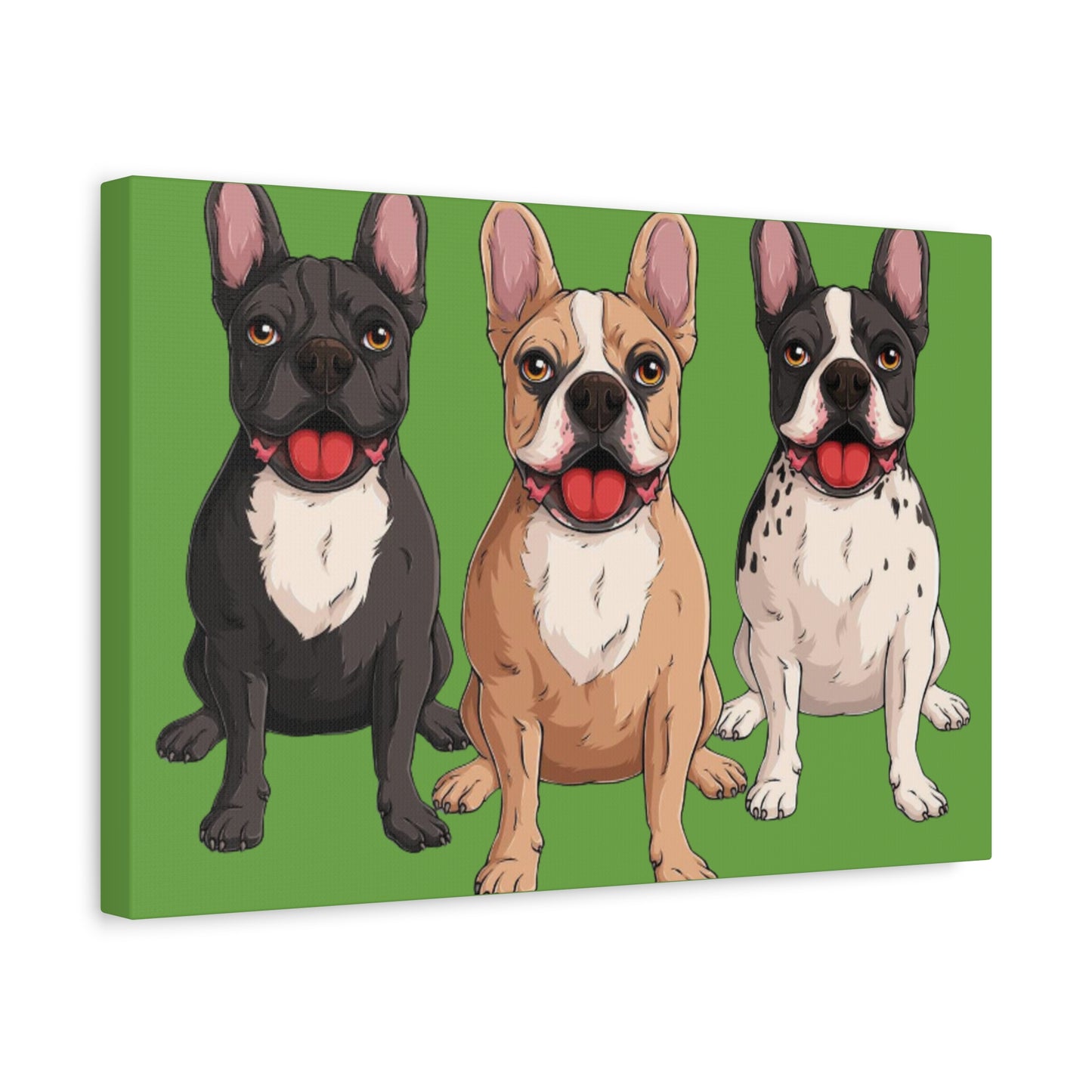 French Bulldog Trio Canvas Wall Art|Eco-Friendly - Limited