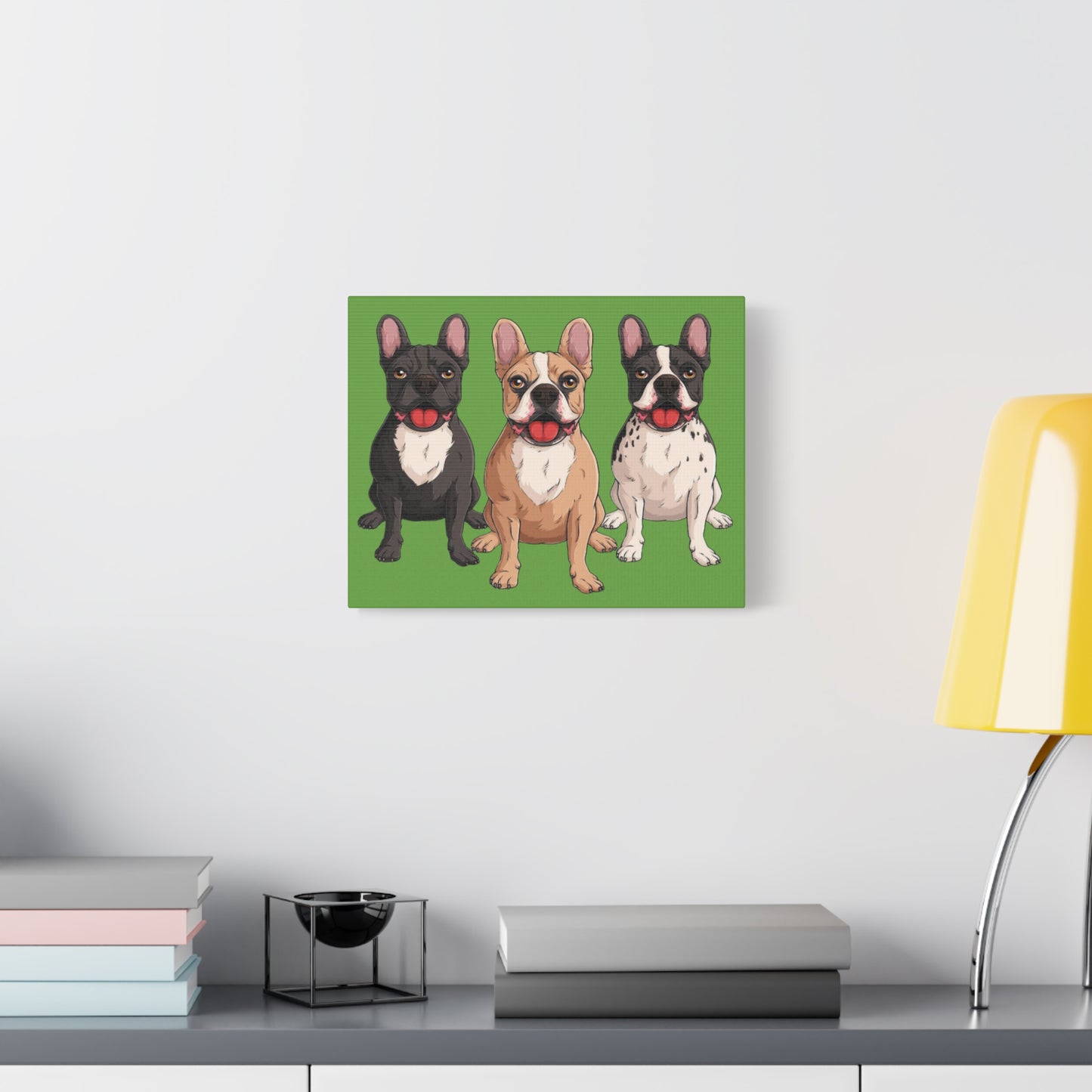 French Bulldog Trio Canvas Wall Art|Eco-Friendly - Limited
