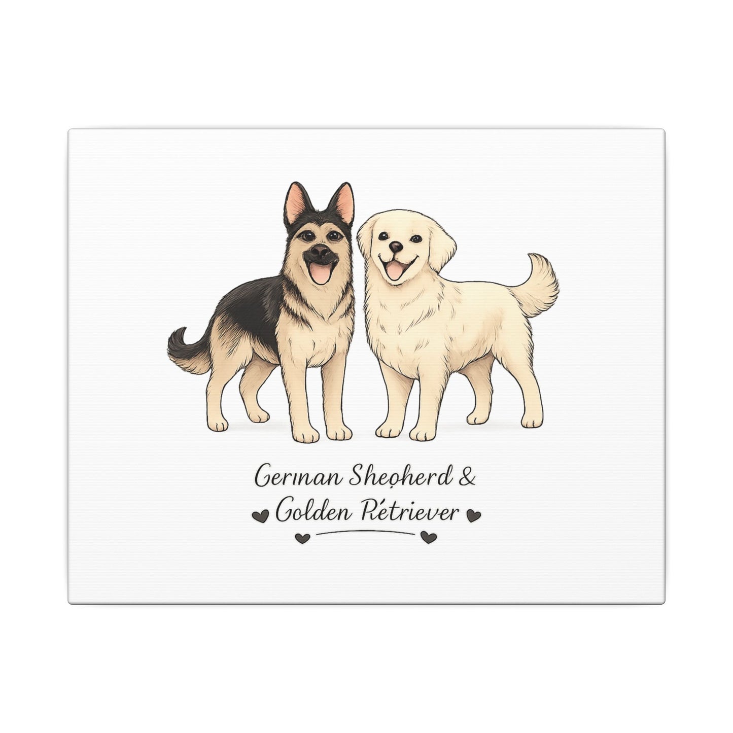 German Shepherd & Golden Retriever Canvas Wall Art