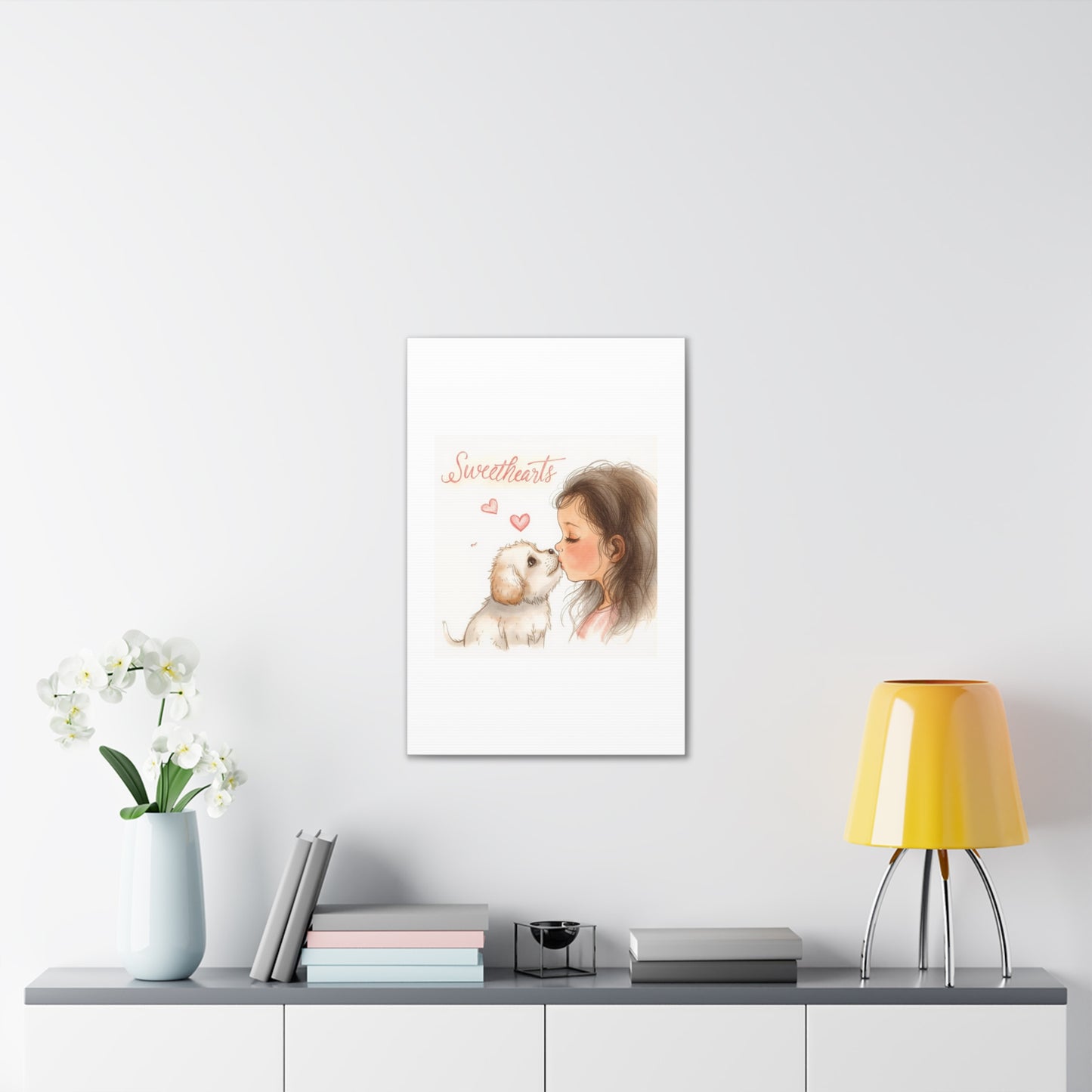 Sweethearts – Child &amp; Puppy Love Canvas | Eco-Limited