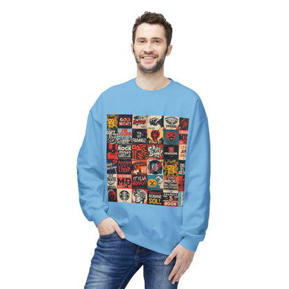 Vintage Rock Poster Collage Sweatshirt | Eco-Limited