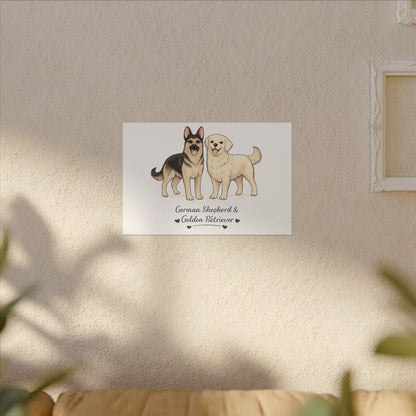 German Shepherd & Golden Retriever Canvas Wall Art