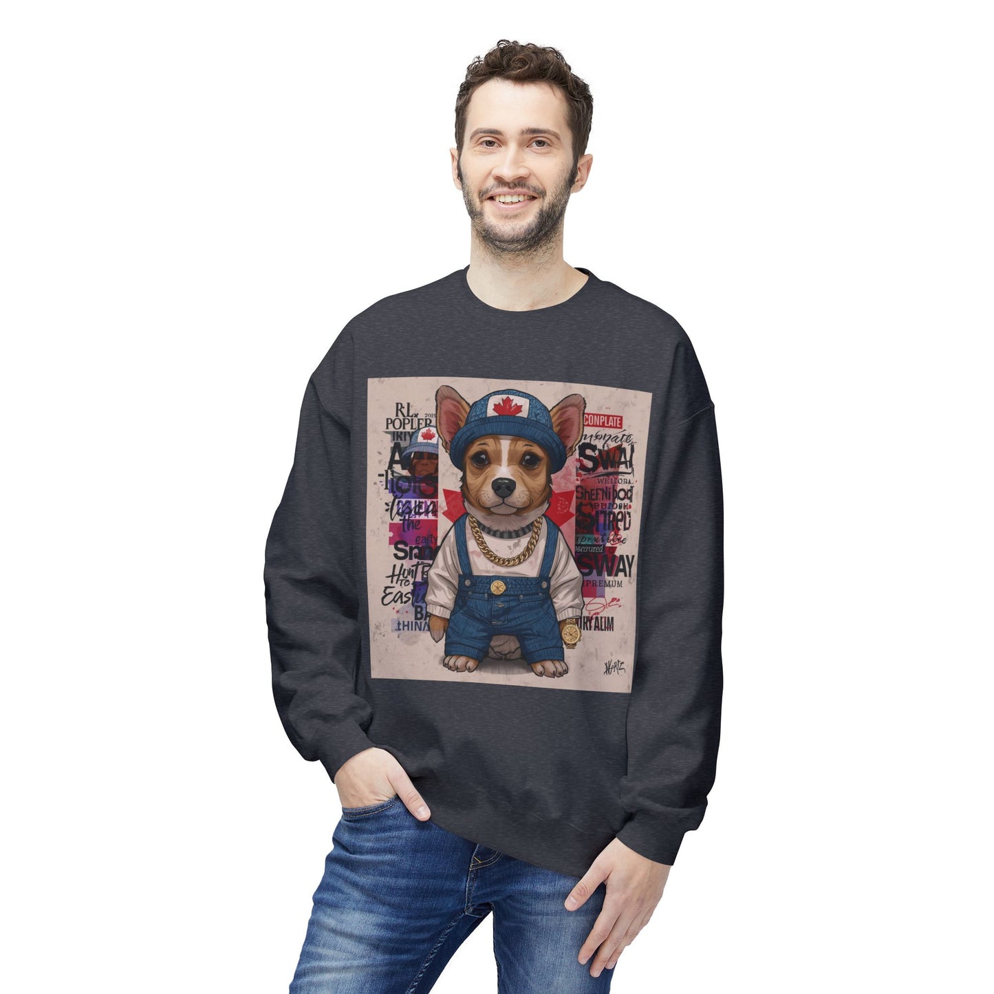 Lucky Street Pup Art Sweater | Eco-Limited