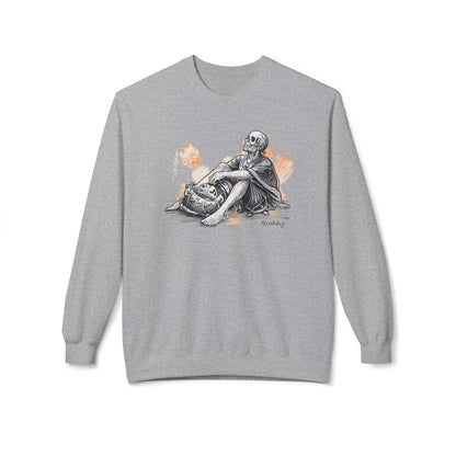 Skeleton Contemplation Sketch Sweatshirt | Eco-Limited