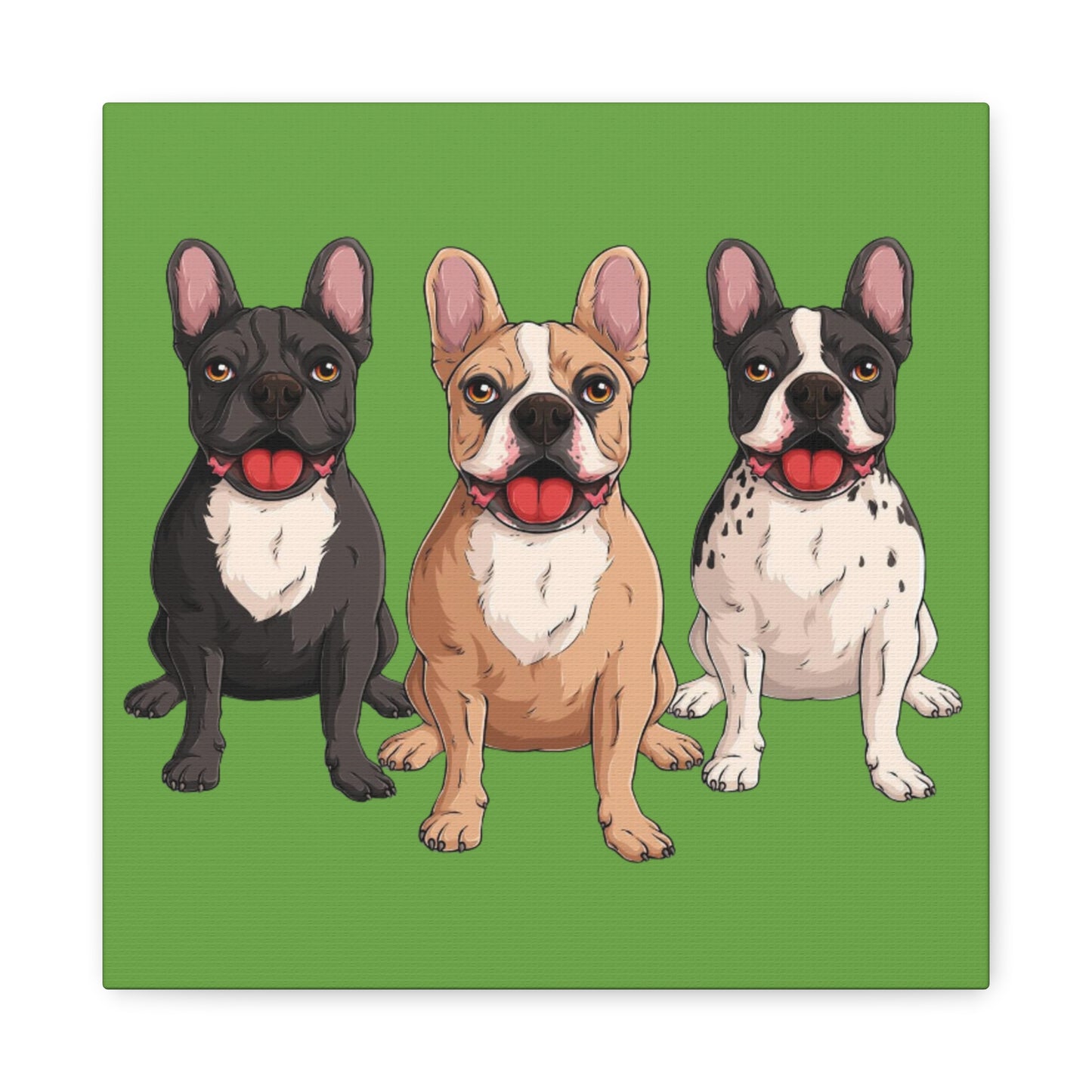 French Bulldog Trio Canvas Wall Art|Eco-Friendly - Limited