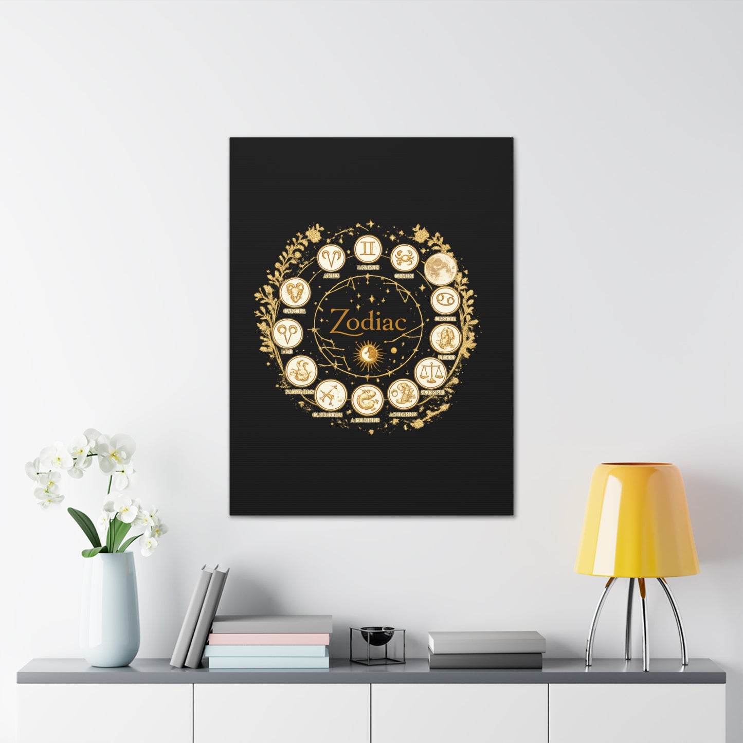 Golden Zodiac Astrology Canvas | Eco-Limited
