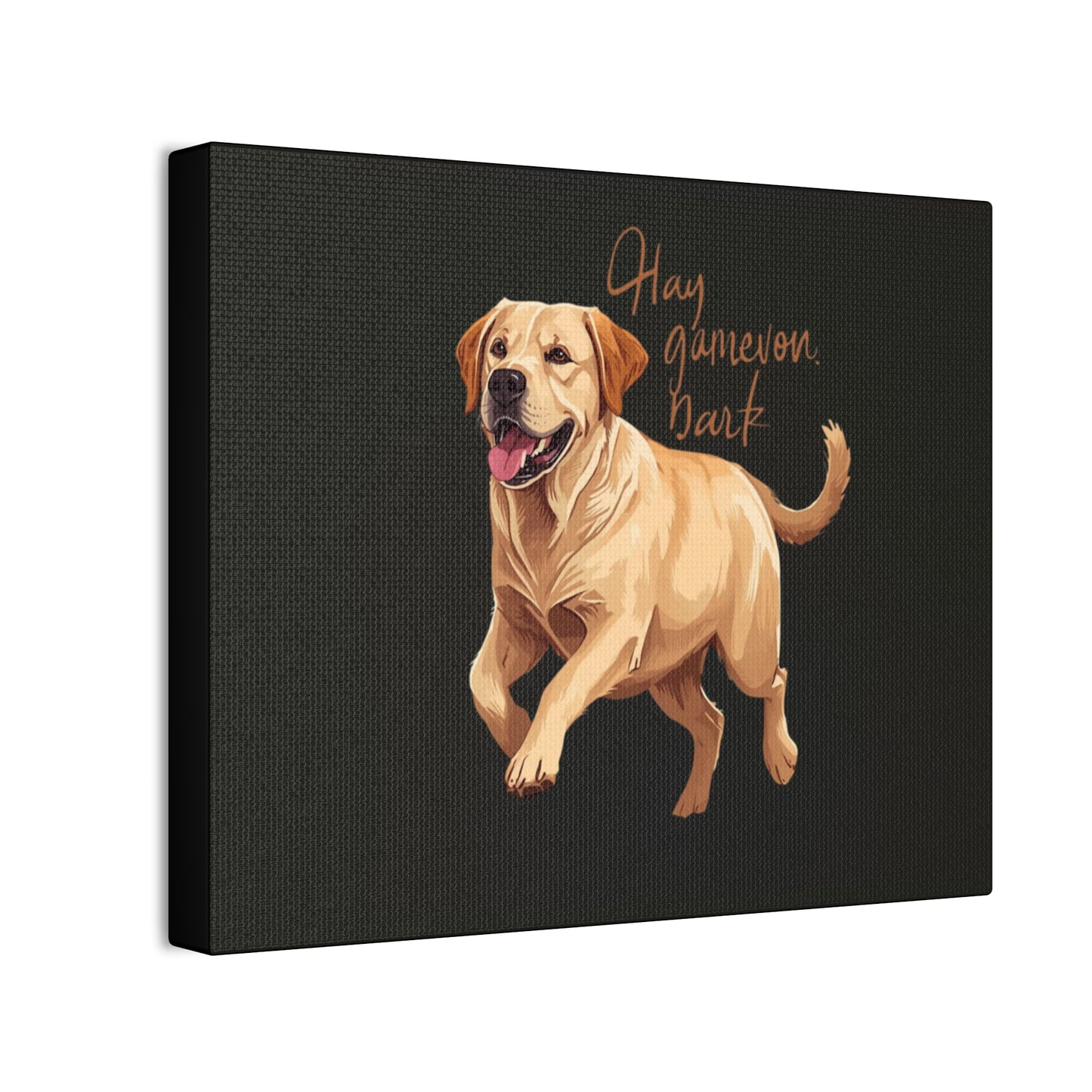 Happy Gamelon Bark Dog Canvas Wall Art | Eco-Limited