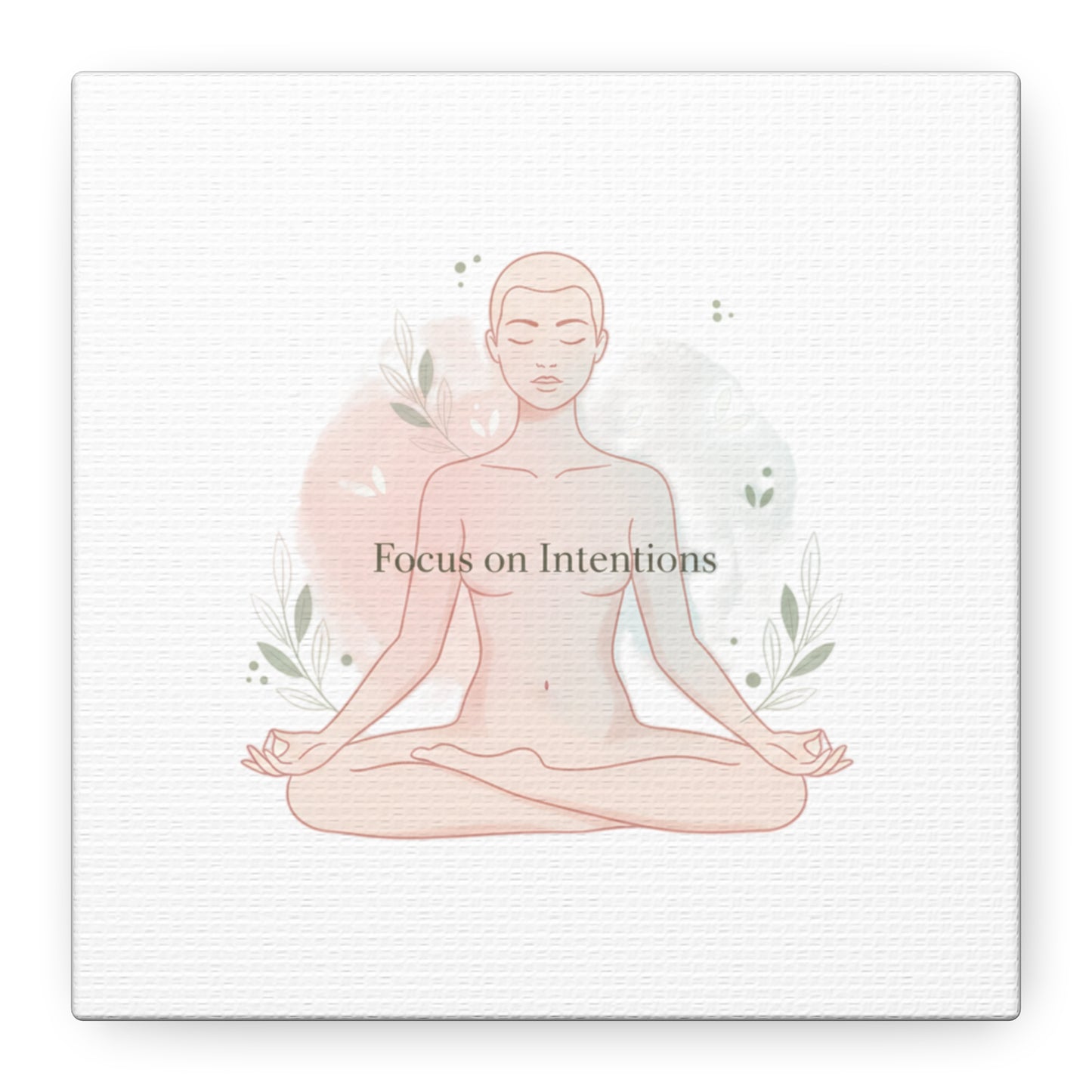 Focus on Intentions Canvas | Gentle Wellness Wall Art, Pastel Gradient Meditation Print