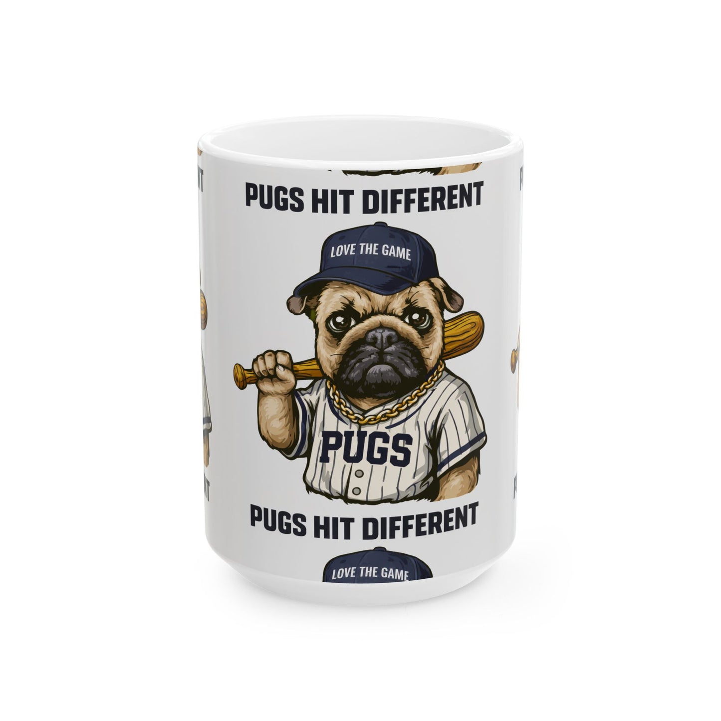 Pugs Hit Different Baseball Ceramic Mug | Eco Limited