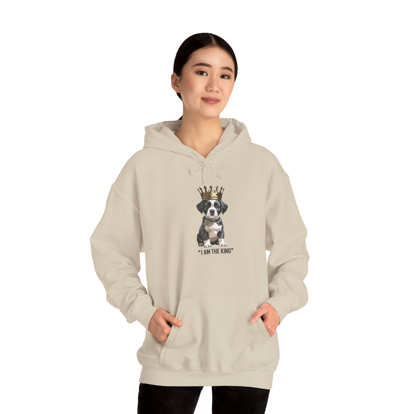 “I Am The King” Crowned Puppy Graphic Hoodie|Eco-Limited