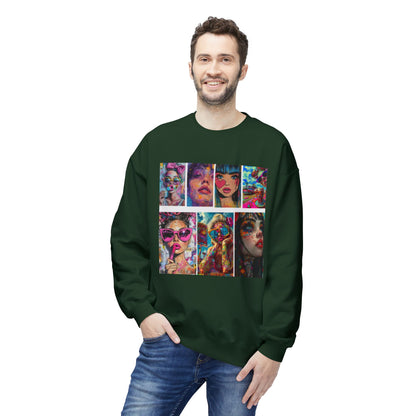 Pop Art Portrait Collage Graphic Sweatshirt