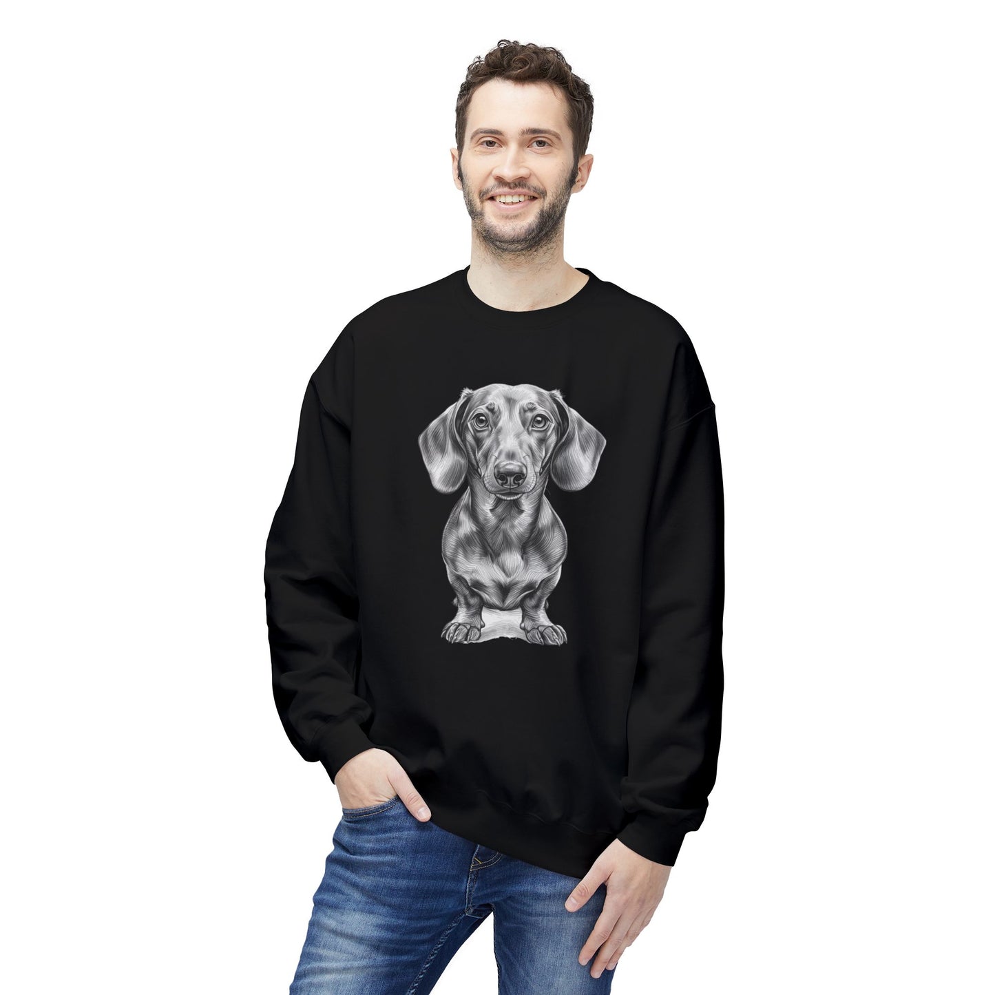 Dachshund Sketch Minimal Art Sweatshirt | Eco-Limited