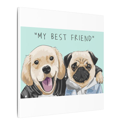 Cute Pug & Puppy Matte Stretched Print