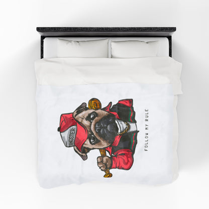 Gangster Pug Throw Velveteen Plush Blanket