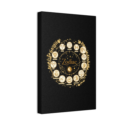 Golden Zodiac Astrology Canvas | Eco-Limited
