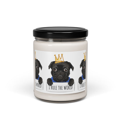 "I Rule The World" Pug Crown Soy Organic Candle