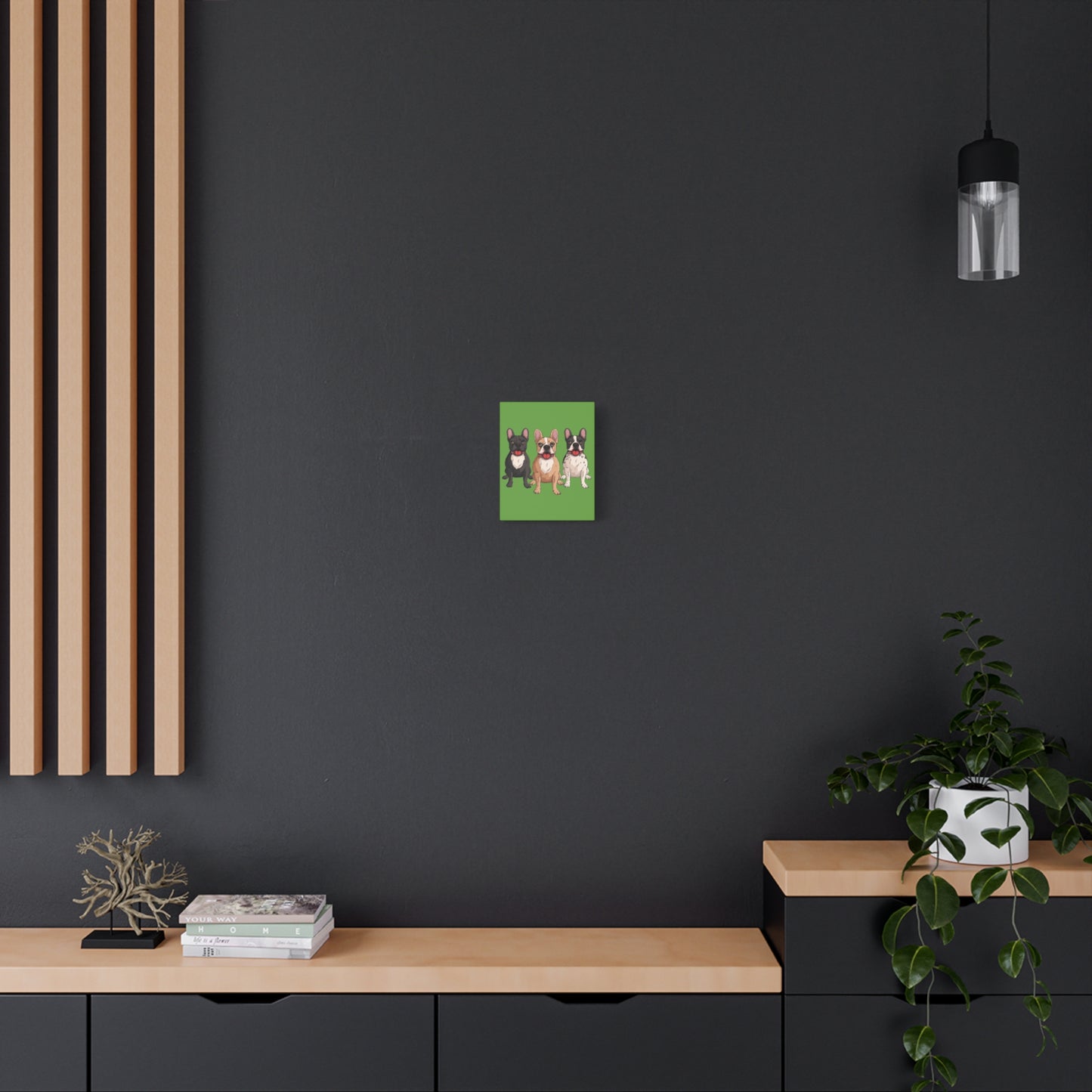French Bulldog Trio Canvas Wall Art|Eco-Friendly - Limited