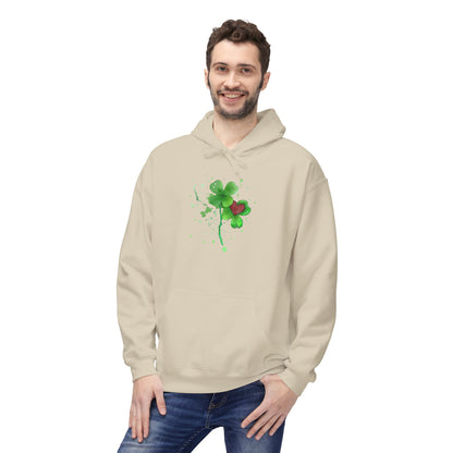 Lucky Heart Clover Watercolor Hoodie | Eco-Limited