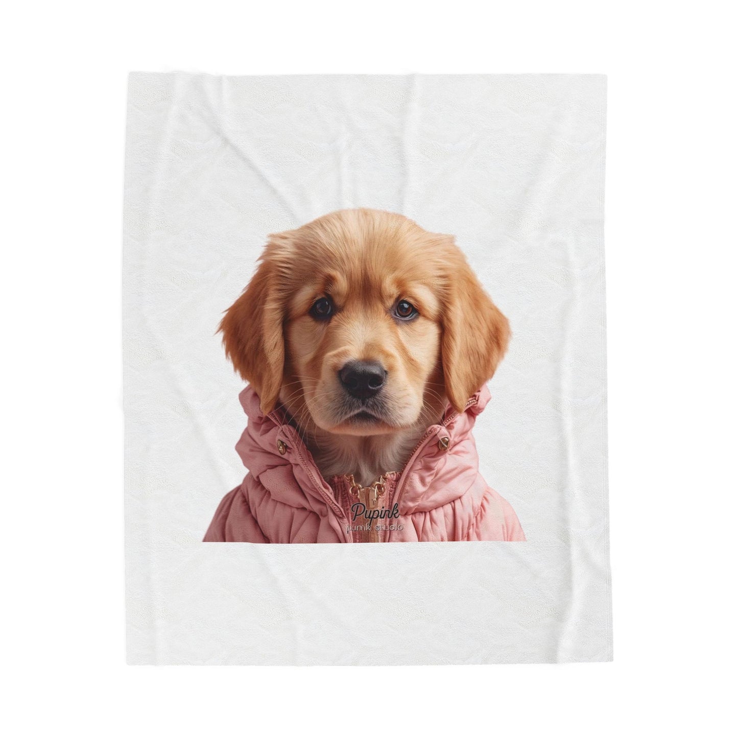 Cute Golden Retriever Puppy Plush Blanket