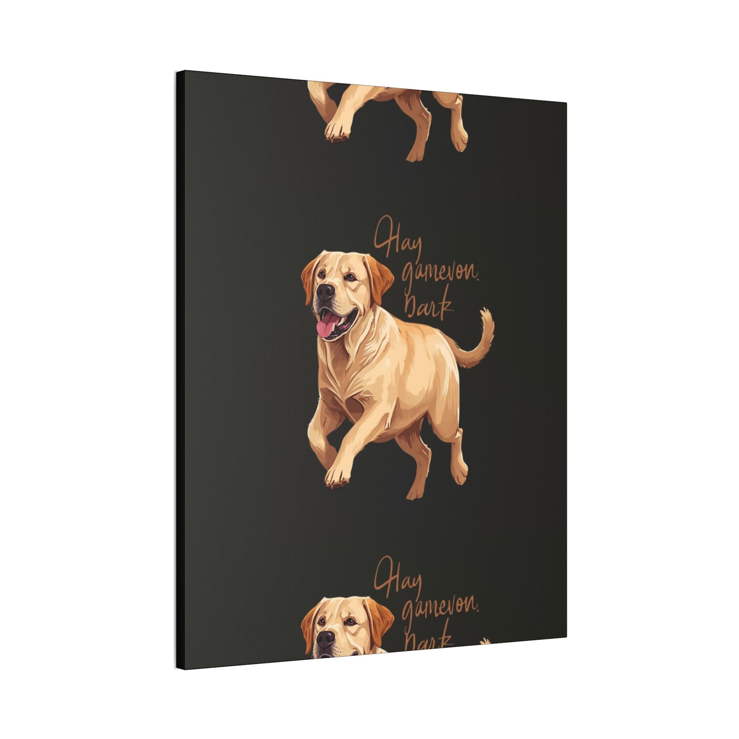 Happy Gamelon Bark Dog Canvas Wall Art | Eco-Limited