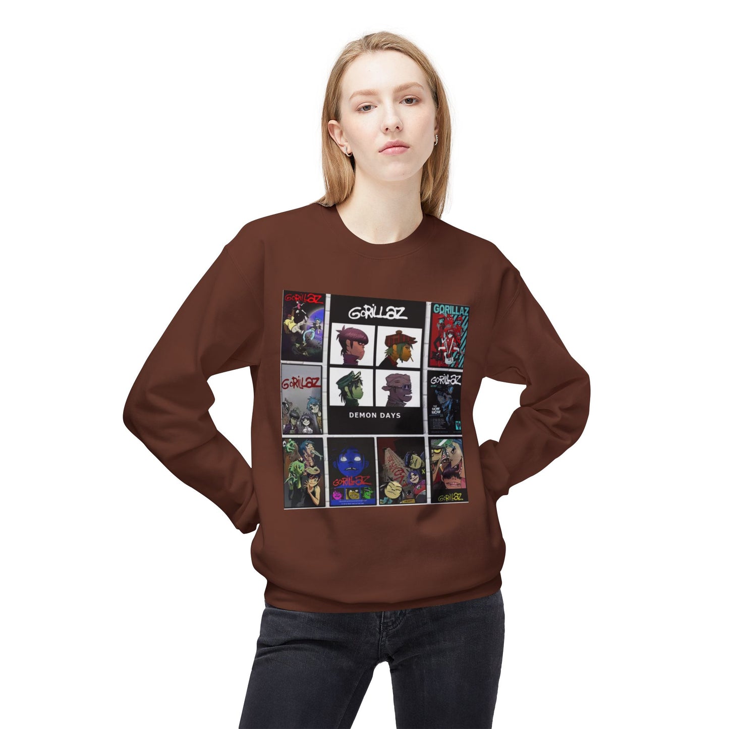 Gorillaz Album Art Collage Graphic Sweatshirt Music Inspired Streetwear