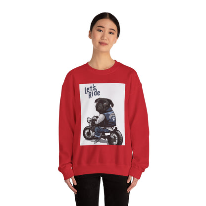 Let’s Ride Biker Pug Graphic Sweatshirt | Eco-Limited