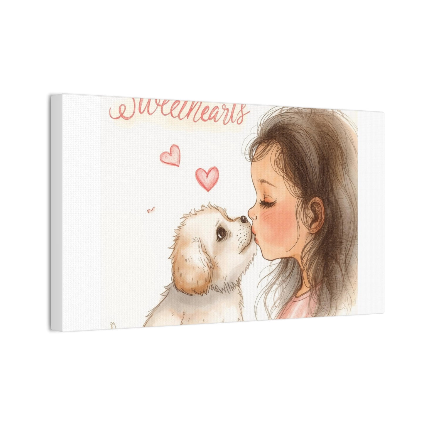 Sweethearts – Child &amp; Puppy Love Canvas | Eco-Limited