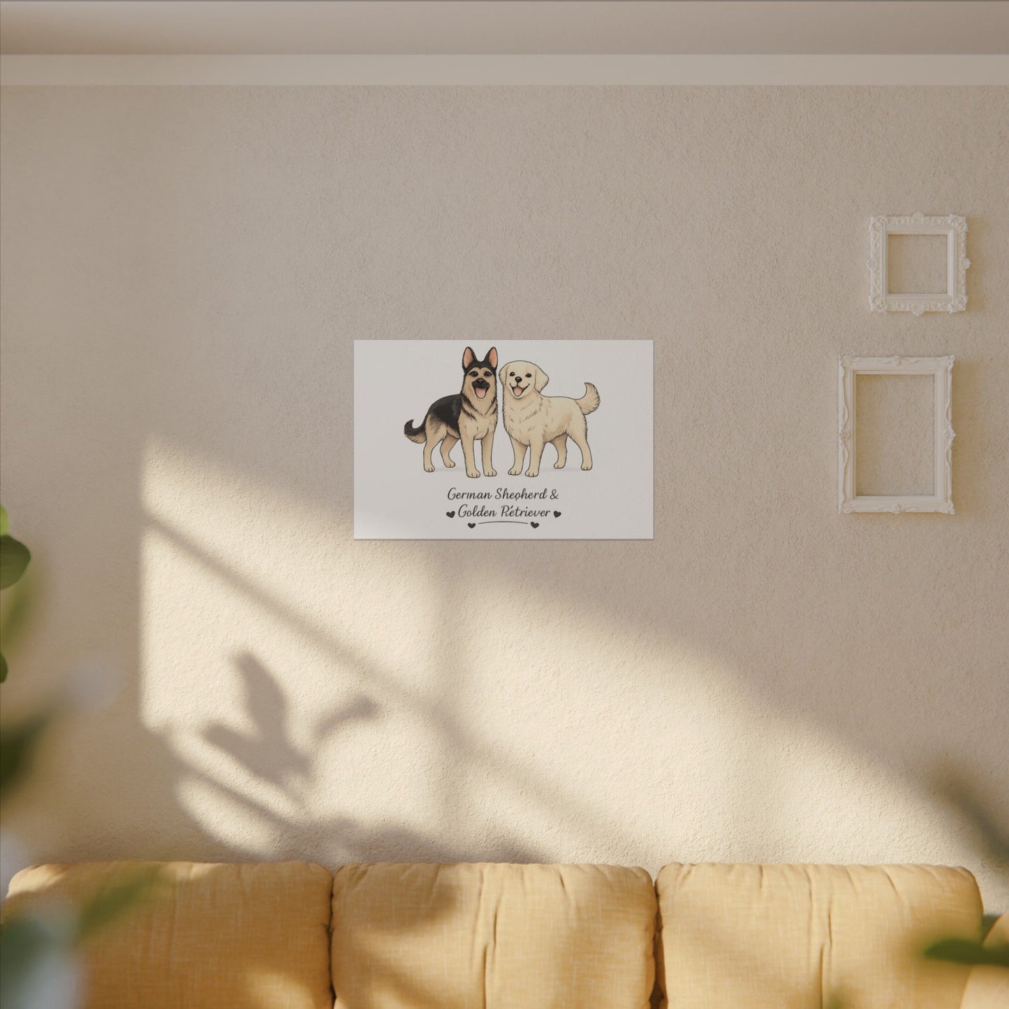 German Shepherd & Golden Retriever Canvas Wall Art