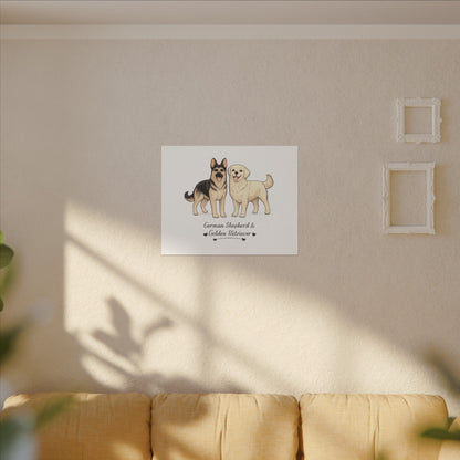German Shepherd & Golden Retriever Canvas Wall Art