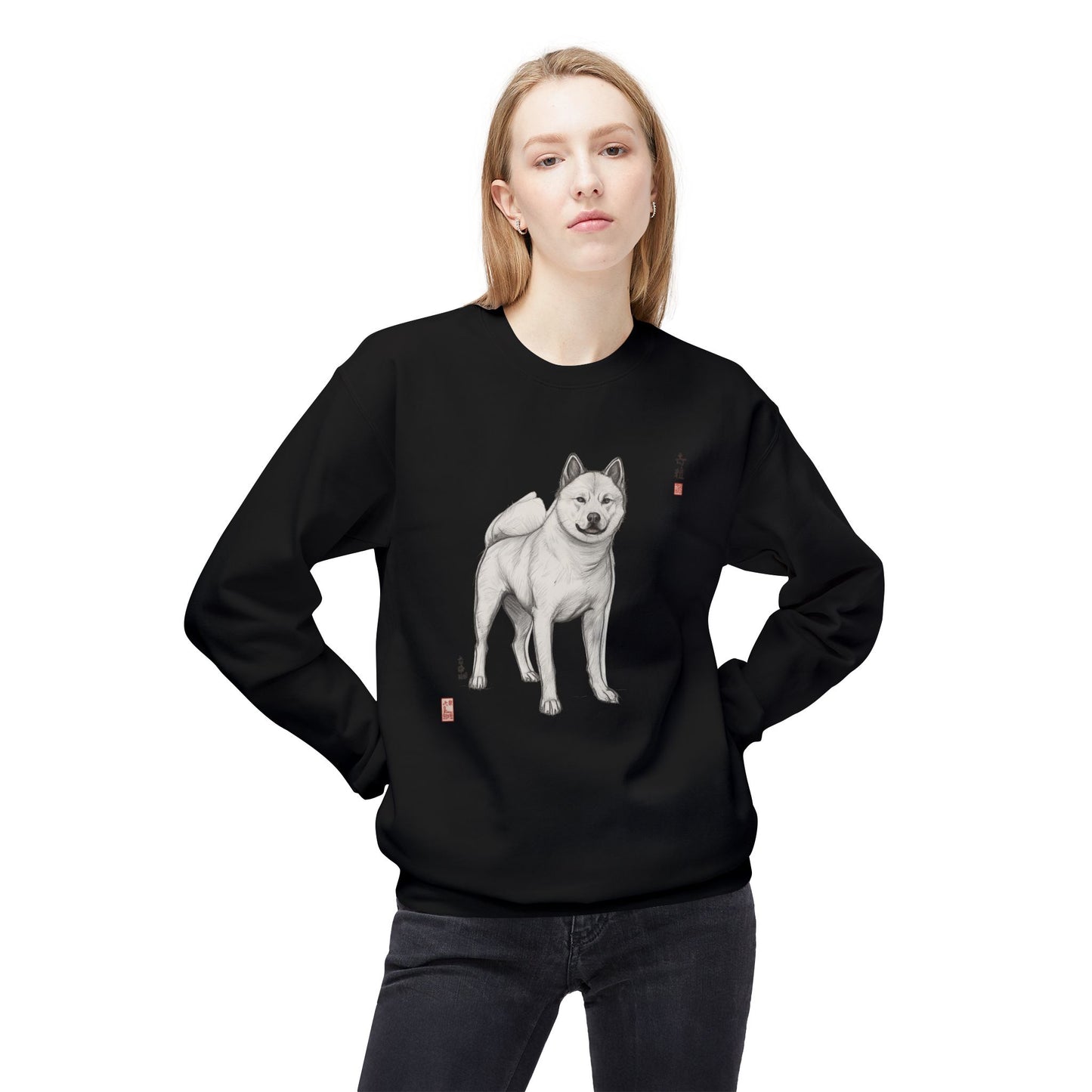 Korean Jindo Ink Illustration Sweatshirt | Eco-Limited