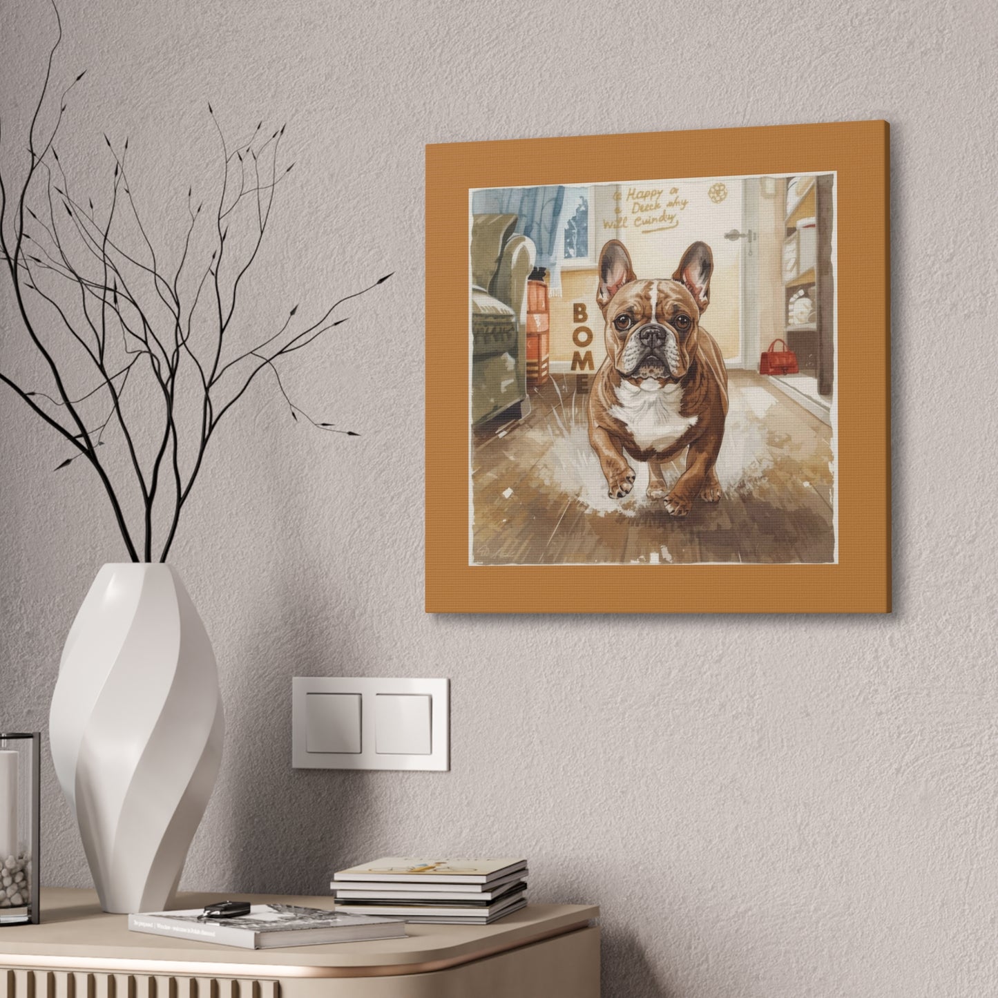Happy Home Bulldog Canvas Art | Eco-Limited