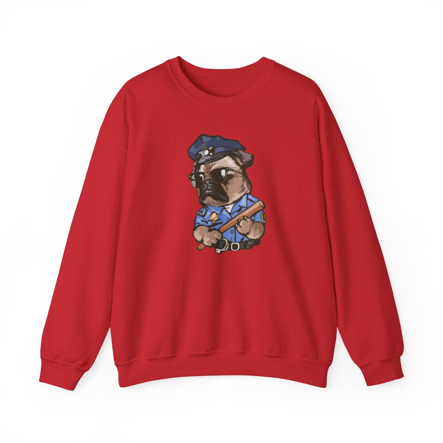 Police Pug Graphic Crewneck Sweatshirt|Eco-Friendly - Limited