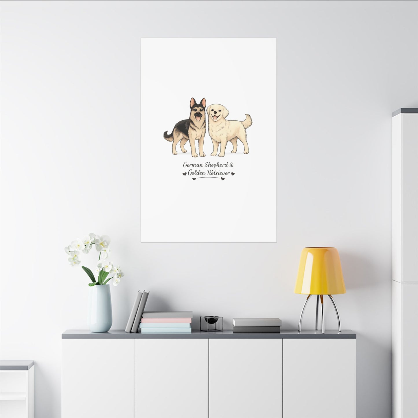 German Shepherd & Golden Retriever Canvas Wall Art