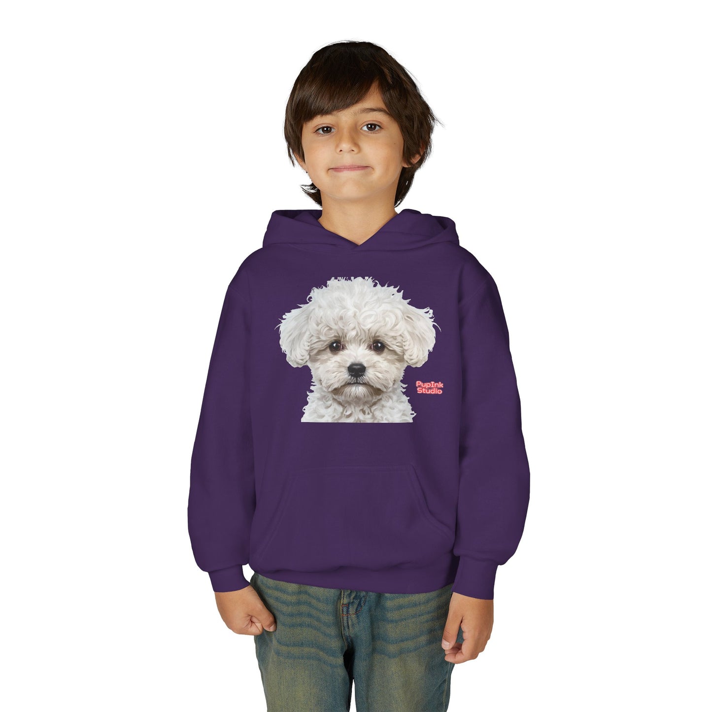 Cute White Puppy Face Youth Hoodie|Eco-Friendly - Limited